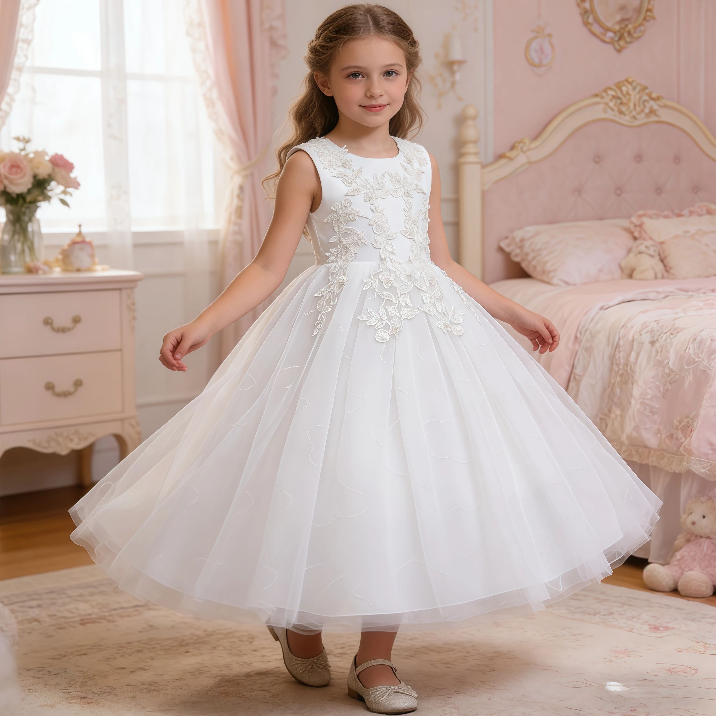 Women'S Formal Wear For Girls - Długa biała sukienka dla nastolatek z