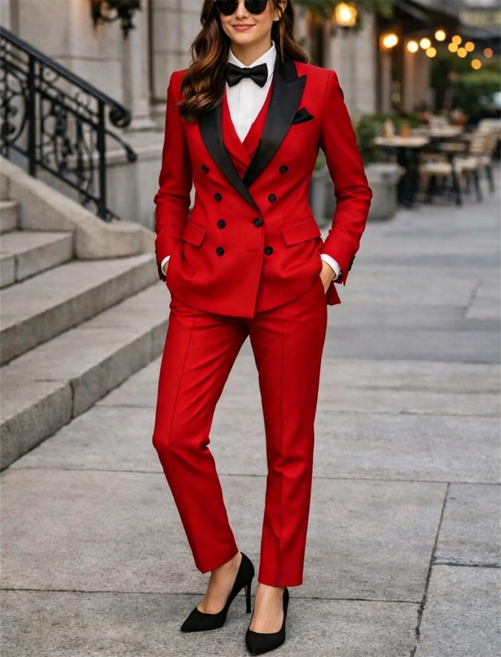Women Formal Wear Tailor - Damskie garnitury dwurzędowe 3-częściowe szyte na