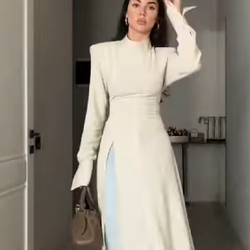 Women'S Elegant Formal Wear - Elegancka damska sukienka maxi z wysokim