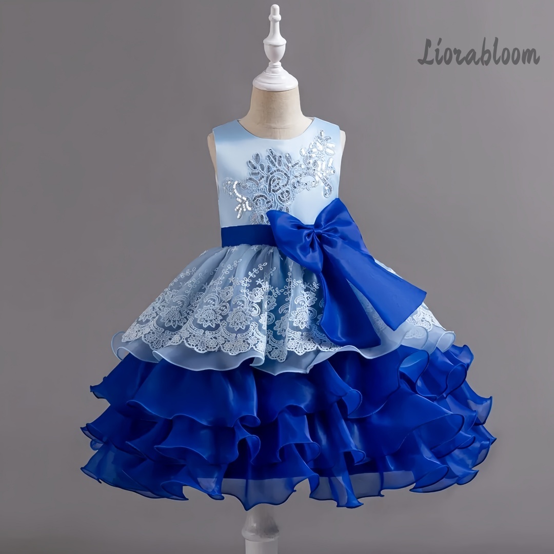 Women'S Formal Wear For Girls - Sukienka dla dziewczynki z dużą kokardą,