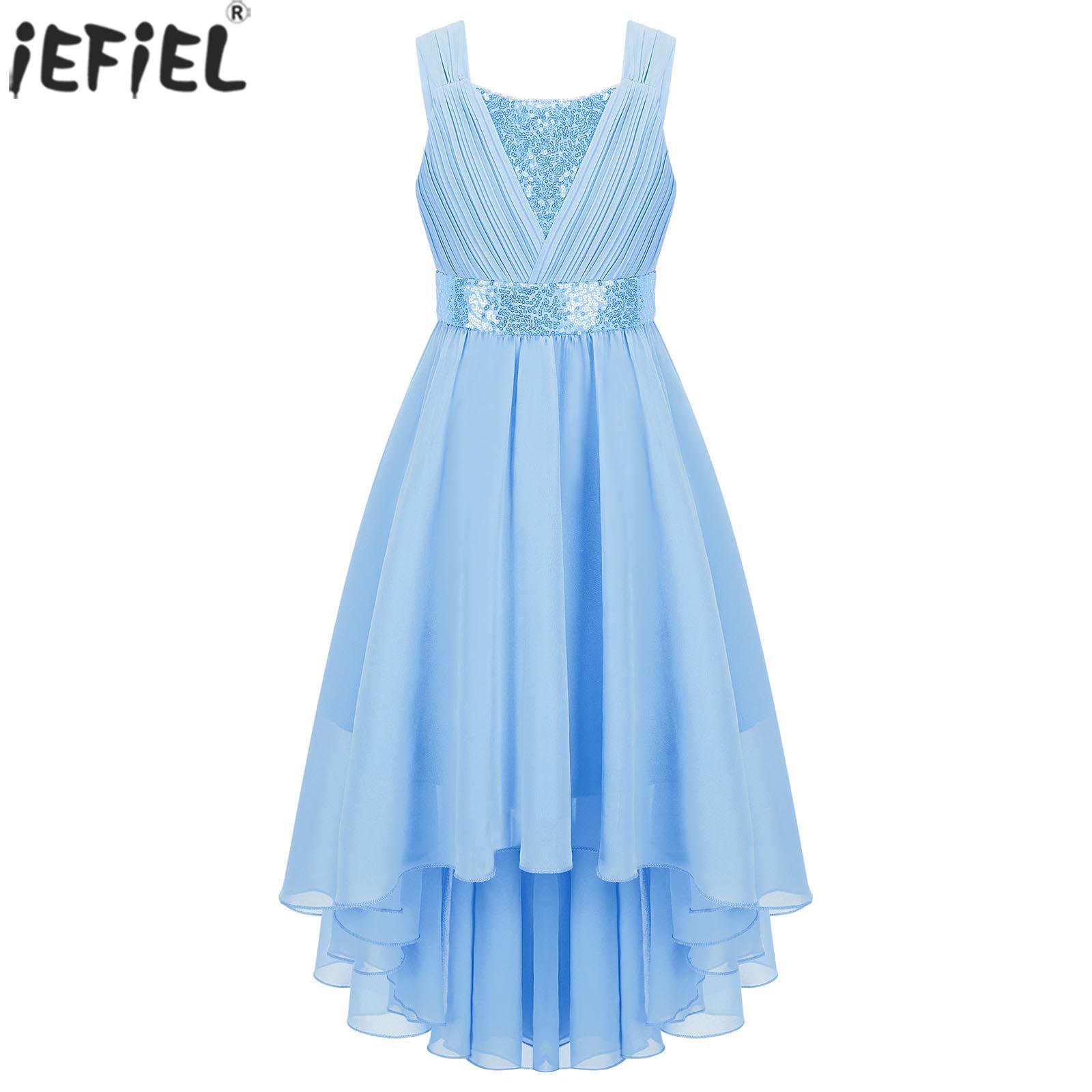 Women'S Formal Wear For Girls - Dziecięca dziewczęca cekinowa marszczona impreza urodzinowa