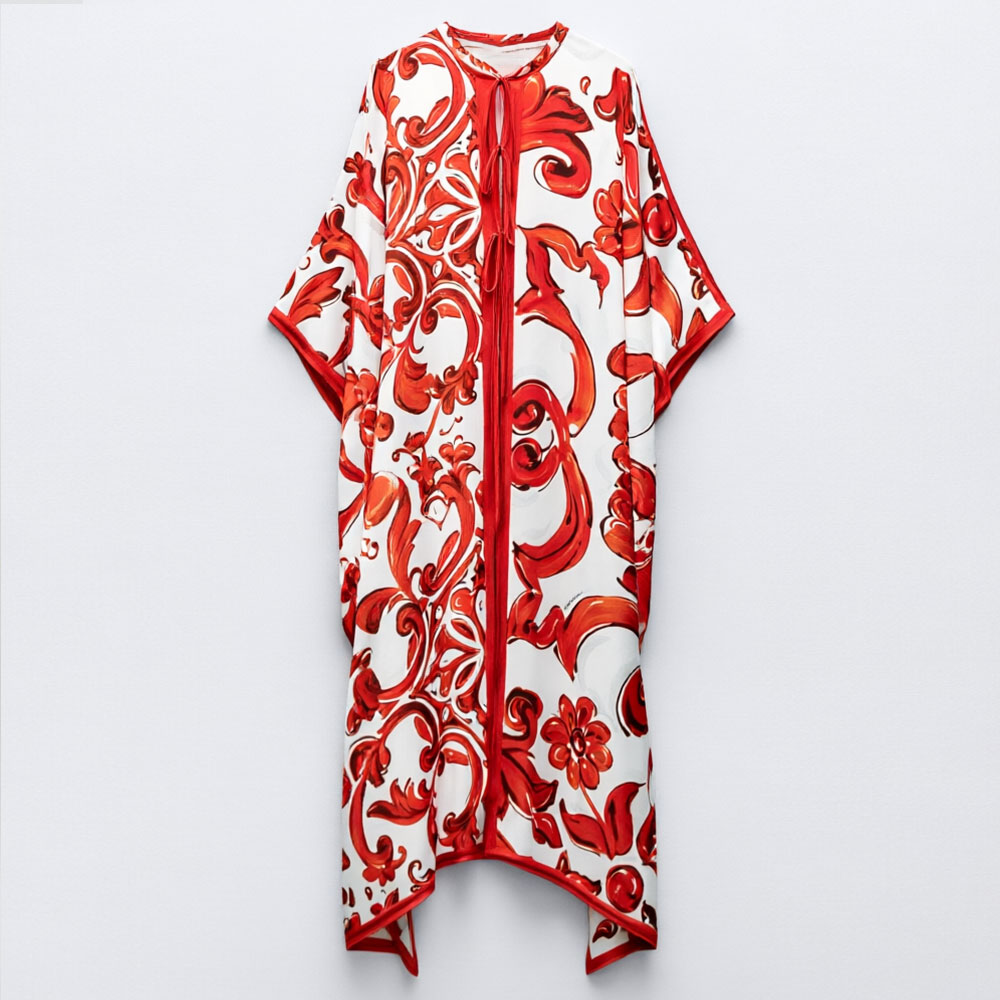 Women'S Red Formal Wear - Letnia sukienka damska 2026, czerwono-biała, vintage