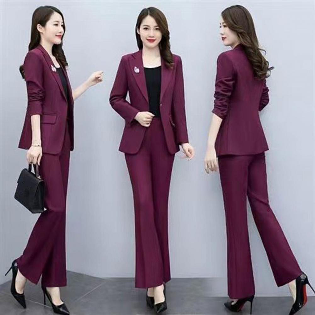 Women'S Formal Wear With Pants - Damski elegancki komplet: marynarka i spodnie,