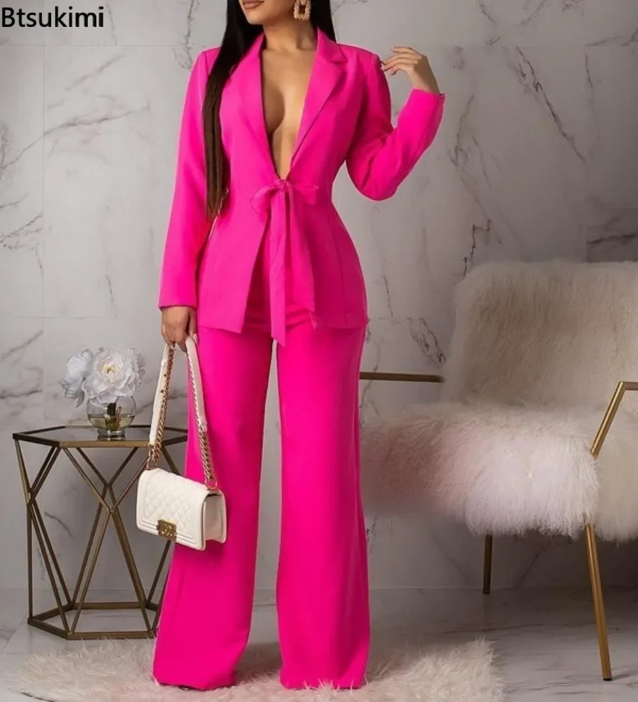 Nowy damski garnitur biznesowy – Women Formal Wear With Tie recenzja i cena