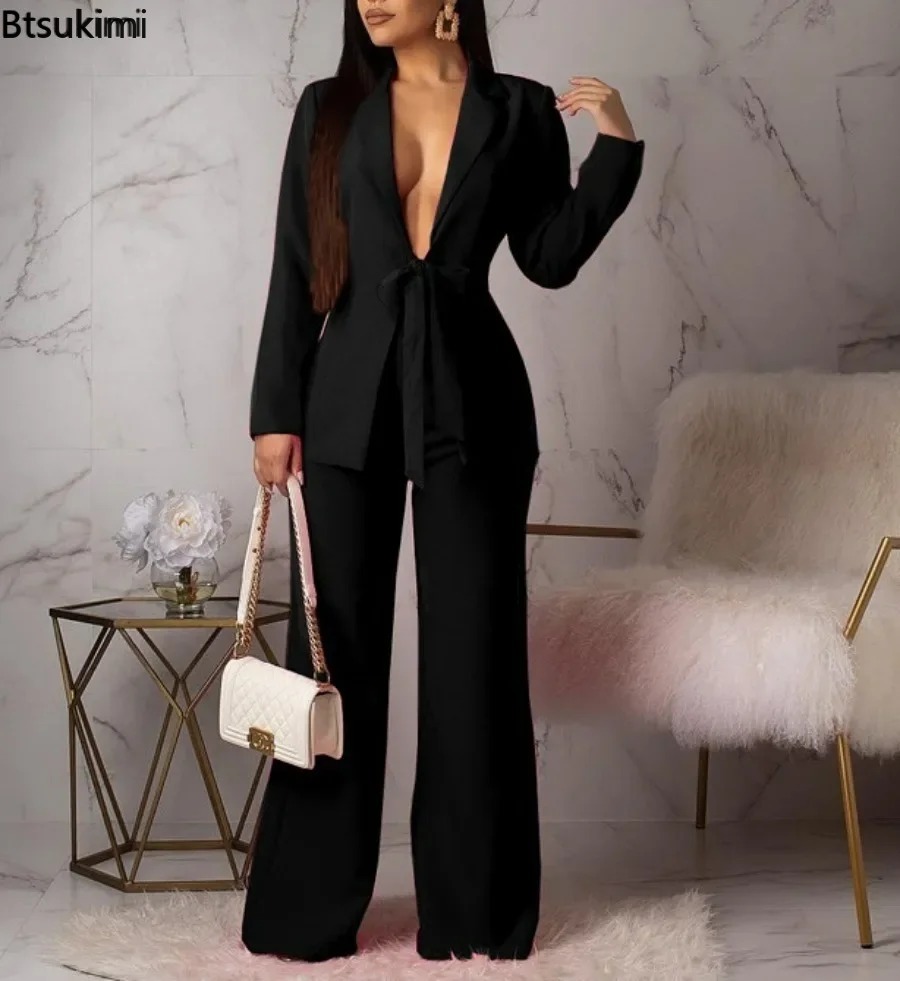 Nowy damski garnitur biznesowy – Women Formal Wear With Tie recenzja i cena