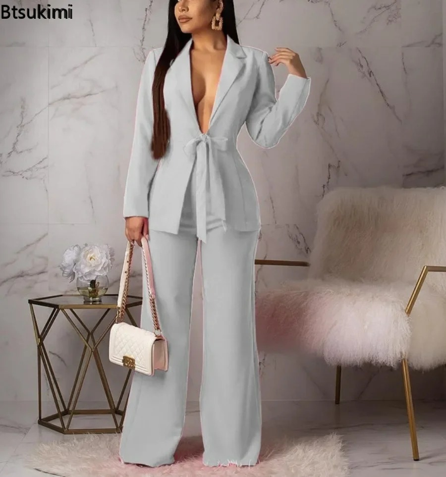 Nowy damski garnitur biznesowy – Women Formal Wear With Tie recenzja i cena