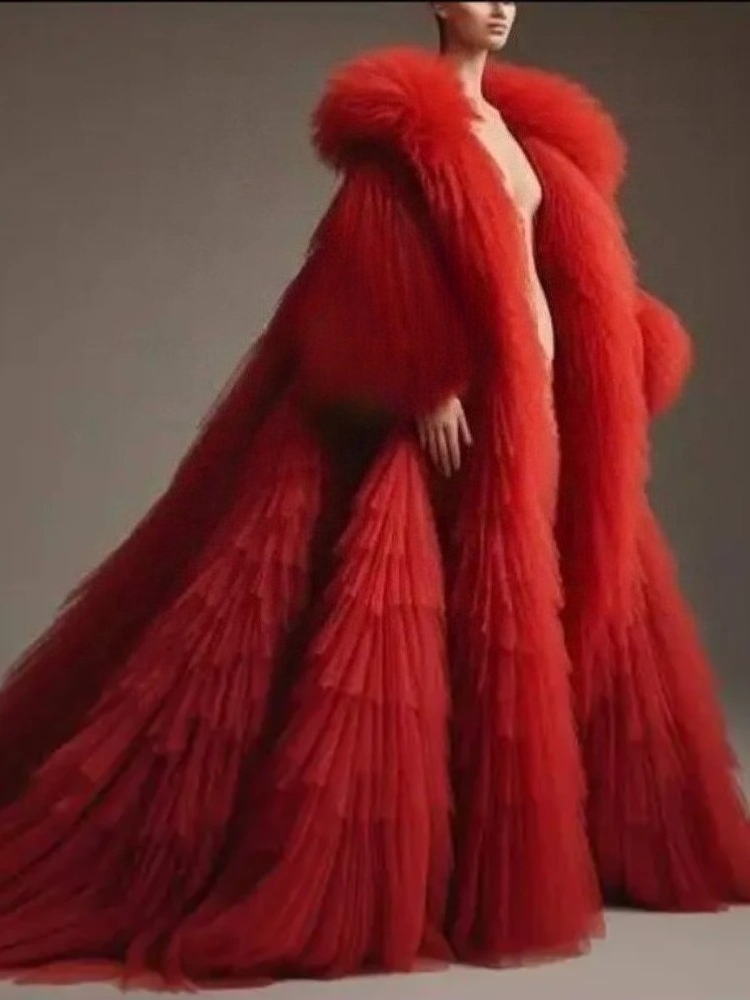 Czerwona Puszysta Plisowana Fa – Women'S Red Formal Wear recenzja i cena