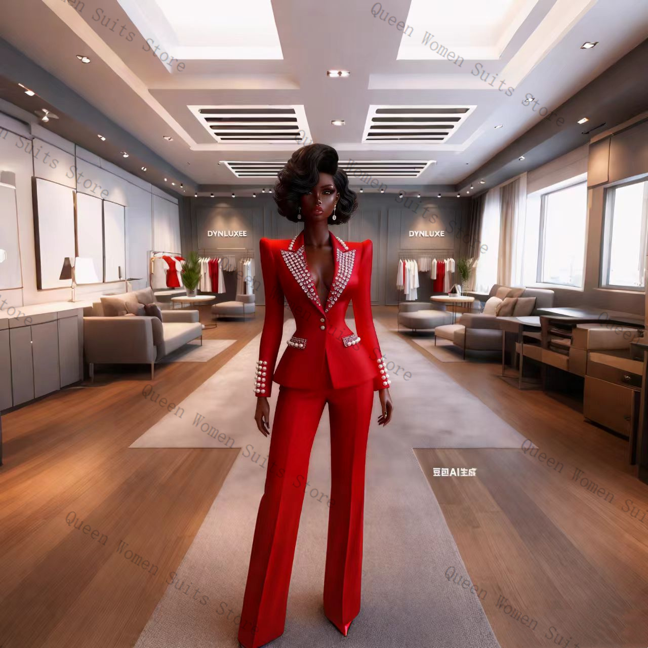 Perłowy Czerwony Damski Garnit – Women'S Red Formal Wear recenzja i cena
