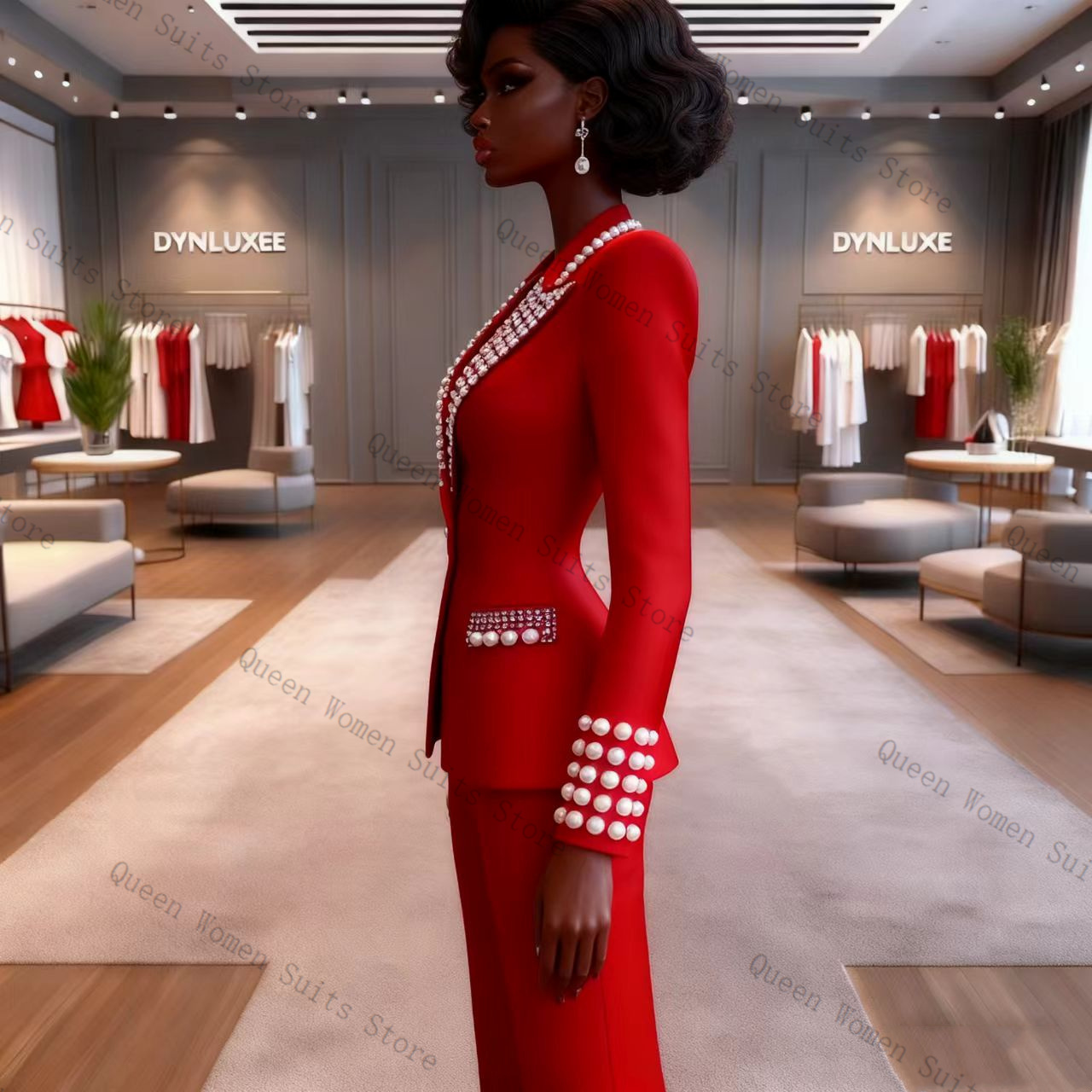 Perłowy Czerwony Damski Garnit – Women'S Red Formal Wear recenzja i cena