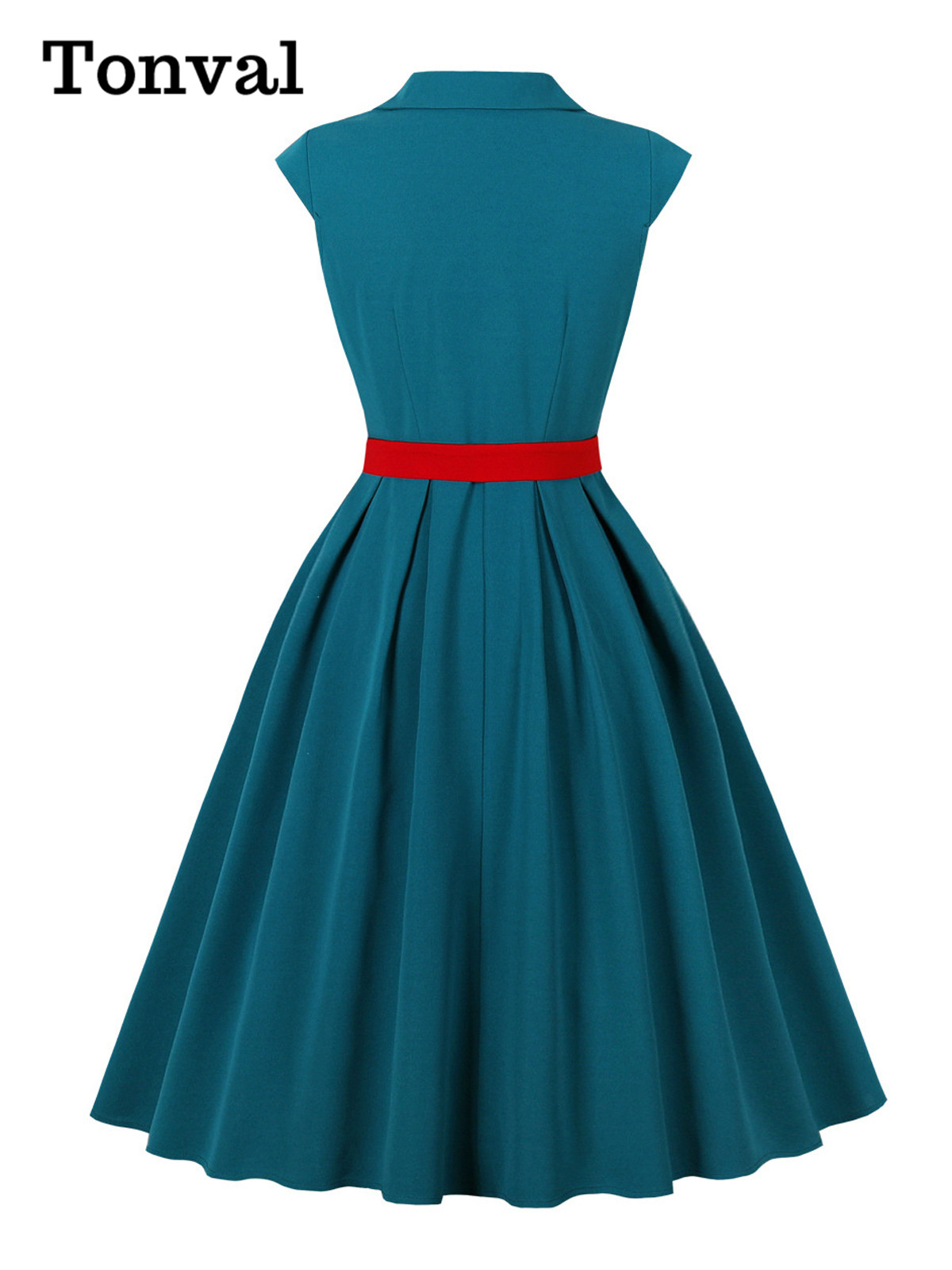 Sukienka letnia Tonval z klapk – Women'S Red Formal Wear recenzja i cena