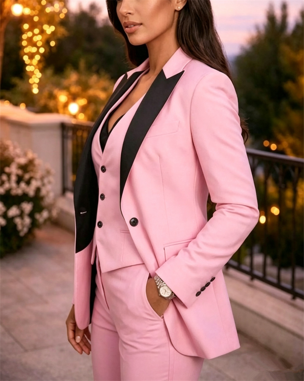 Różowe Eleganckie Damskie Garn – Women Formal Wear Tailor recenzja i cena