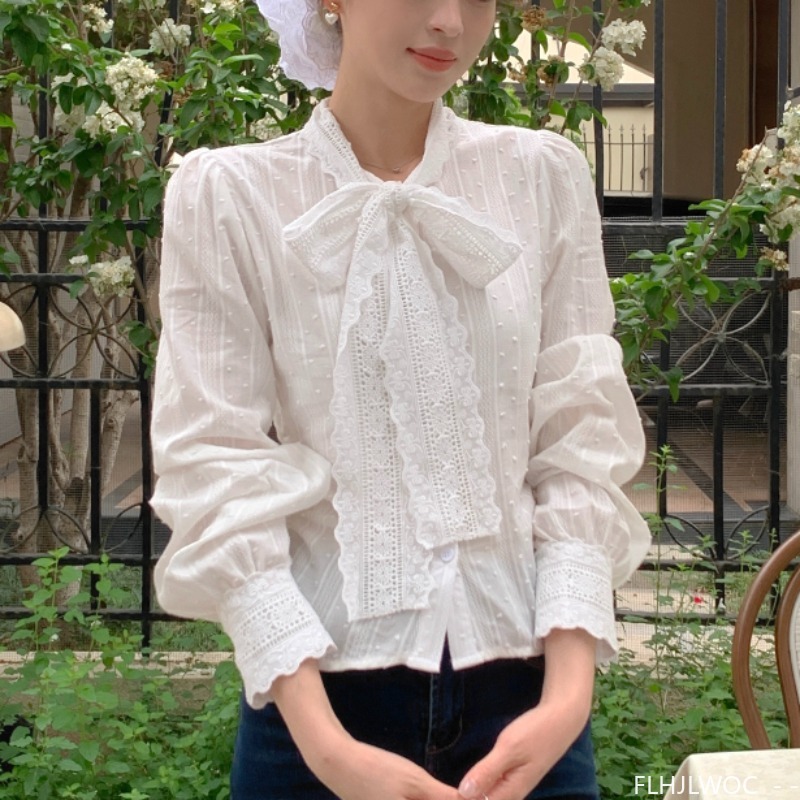 Retro Vintage Koronkowe koszul – Formal Wear Japan Women recenzja i cena