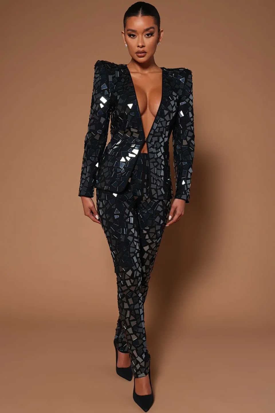 Damskie spodnie z dużymi diame – Women Formal Wear With Tie recenzja i cena