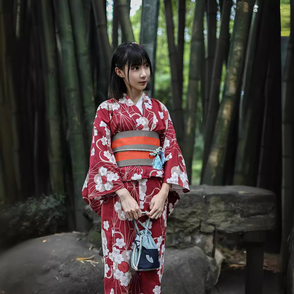 Czerwona japońska yukata kimon – Women'S Red Formal Wear recenzja i cena