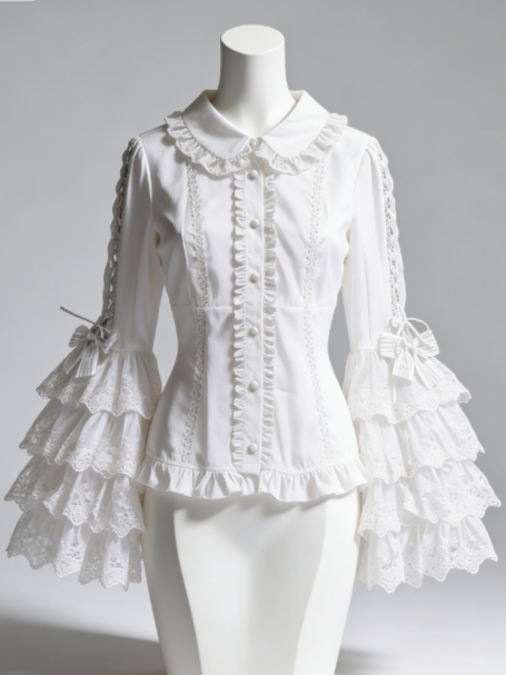 Słodka bluzka Lolita z koronko – Formal Wear Japan Women recenzja i cena