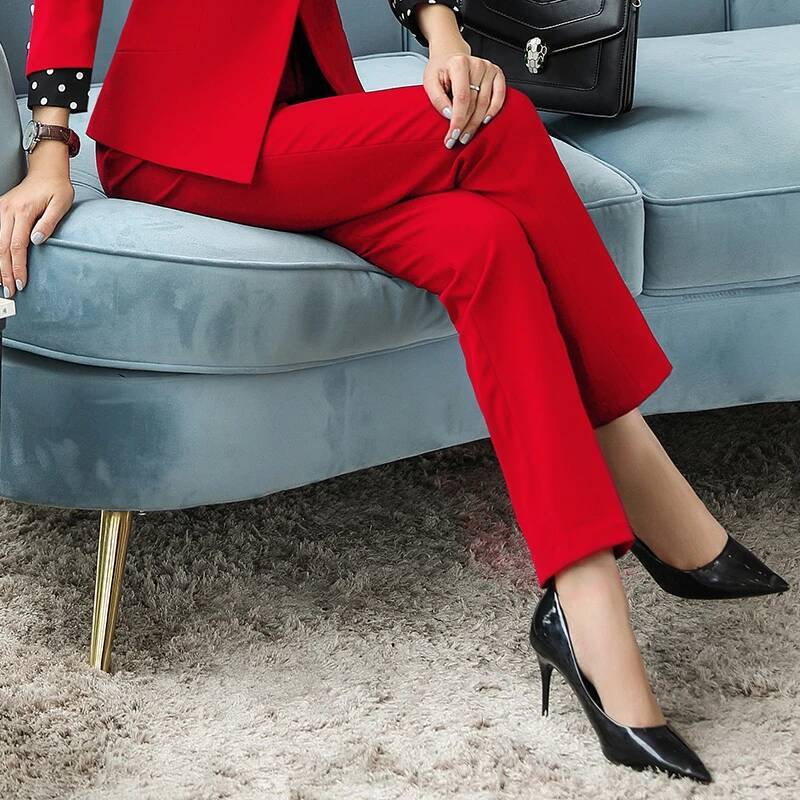 Eleganckie czerwone spodnie oł – Women'S Red Formal Wear recenzja i cena
