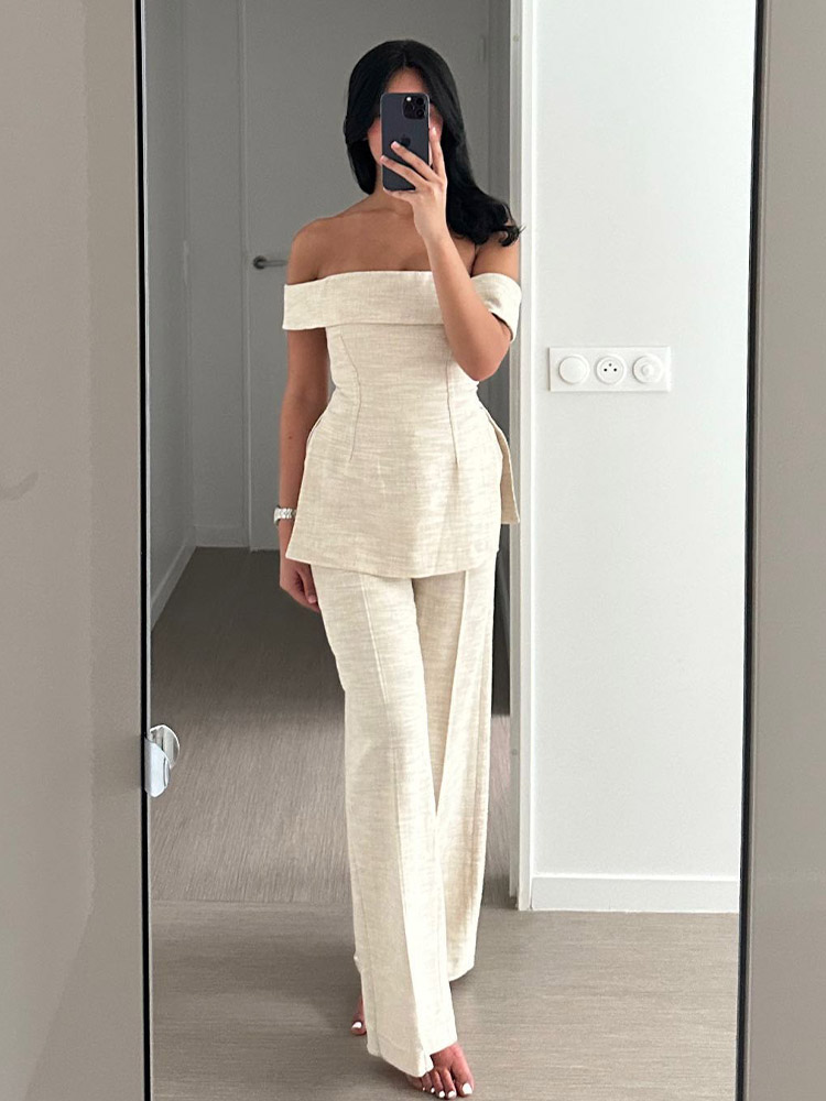 Damski komplet: luźne spodnie  – Women'S Formal Wear With Pants recenzja i cena