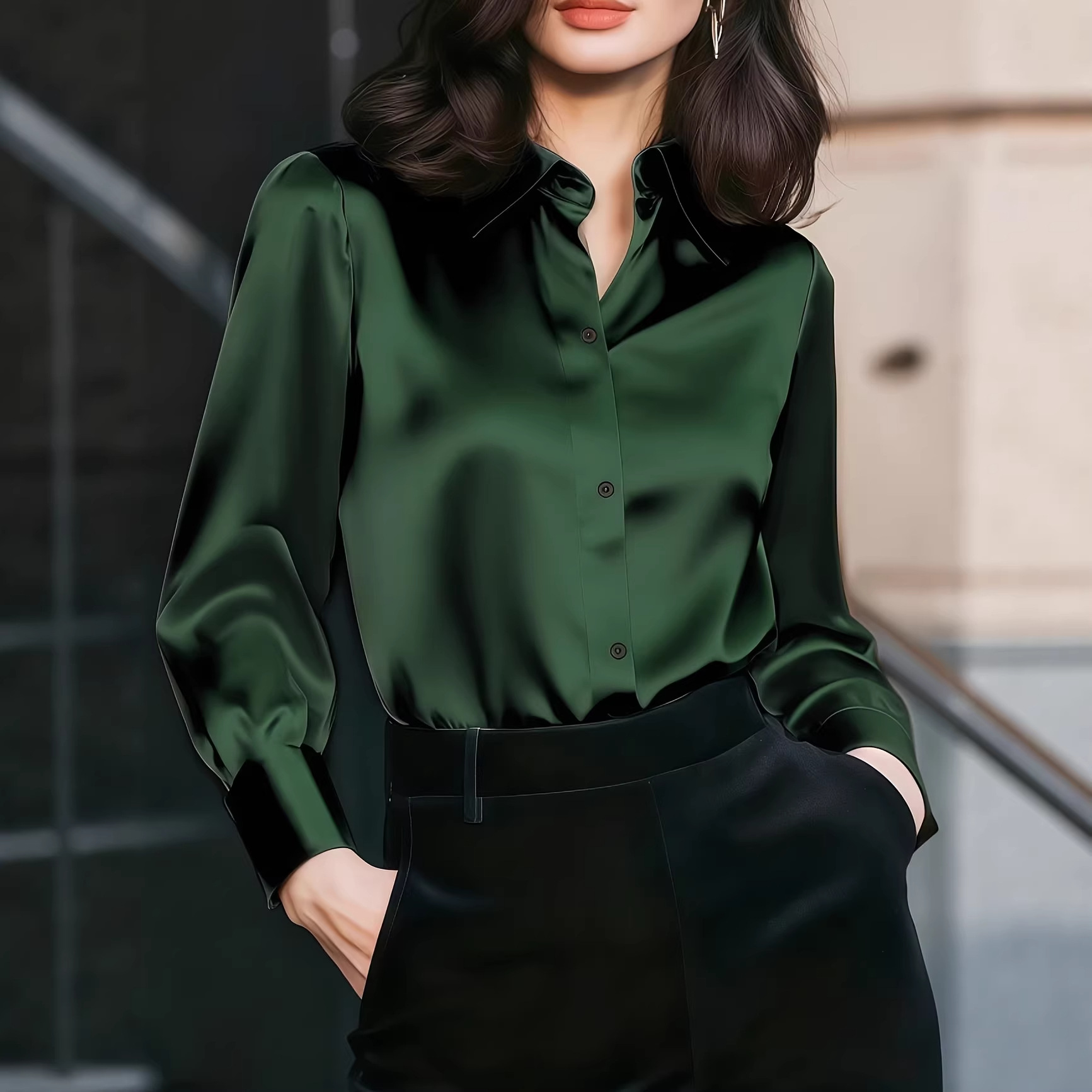 Damska satynowa bluzka z kołni – Women'S Elegant Formal Wear recenzja i cena