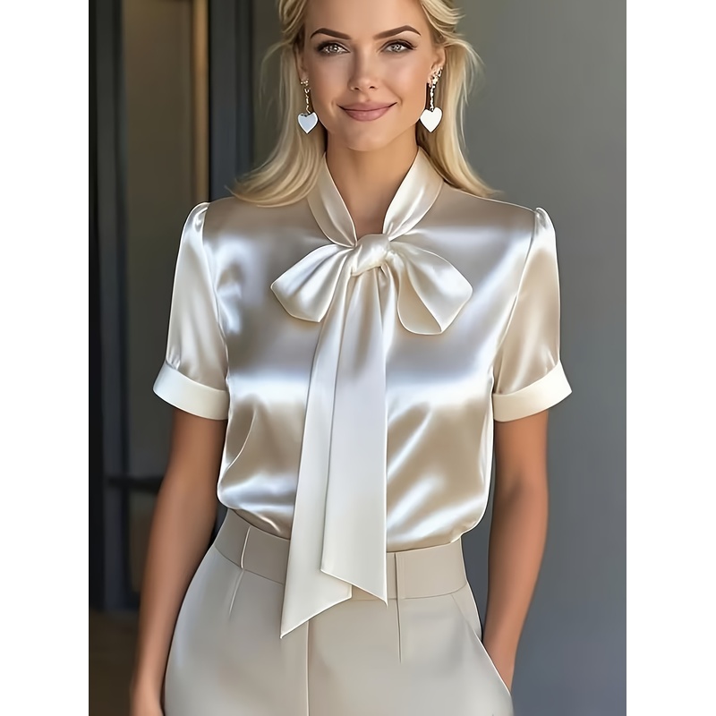 Elegancka damska koszula z kró – Women Formal Wear With Tie recenzja i cena